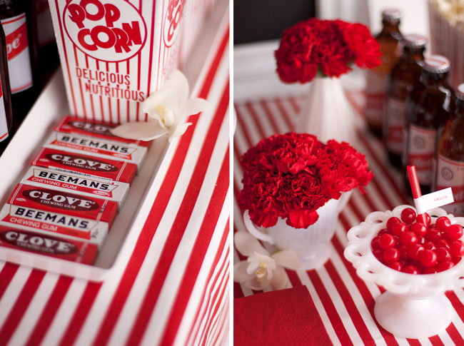 popcorn table red and white A little something for everyone at this table