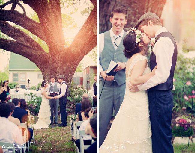 wedding ceremony oak tree