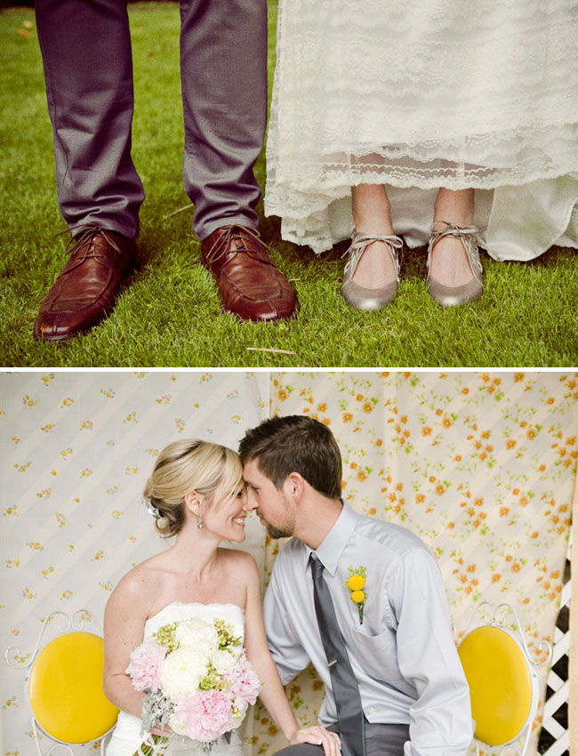 wedding shoes and photobooth backdrop