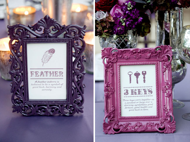 wedding frames purple keys feather Varying styles and sizes of baroque 
