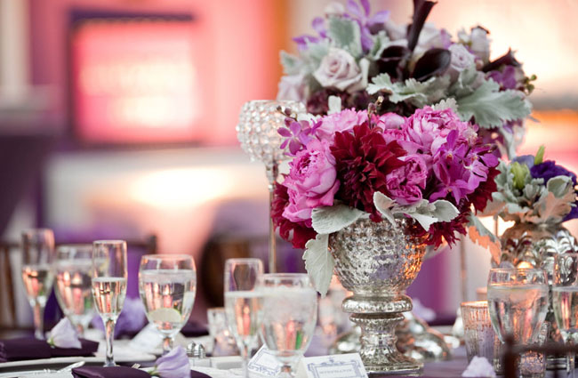 to find their table with the corresponding image purple wedding flowers