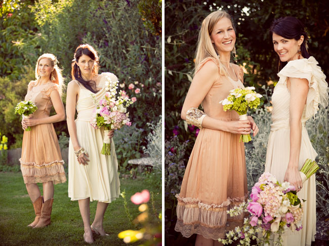 LOVE LOVE the dresses especially the bridesmaid with the cowboy boots 