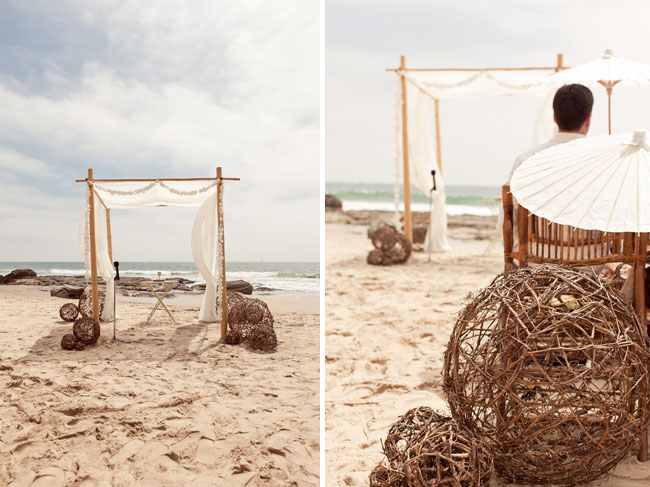 How gorgeous is this ceremony setup Love it rustic beach wedding ceremony