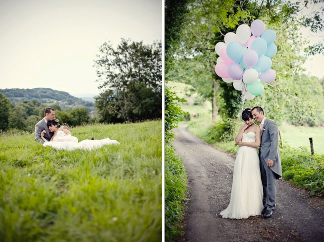 cherry blossom girl wedding dress wedding dress colorful balloons