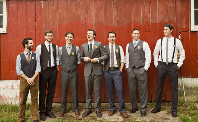 vintage wedding groomsmen