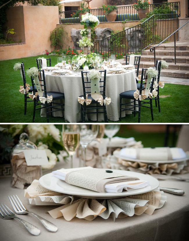  palette of black flax and ivory paper for wedding reception