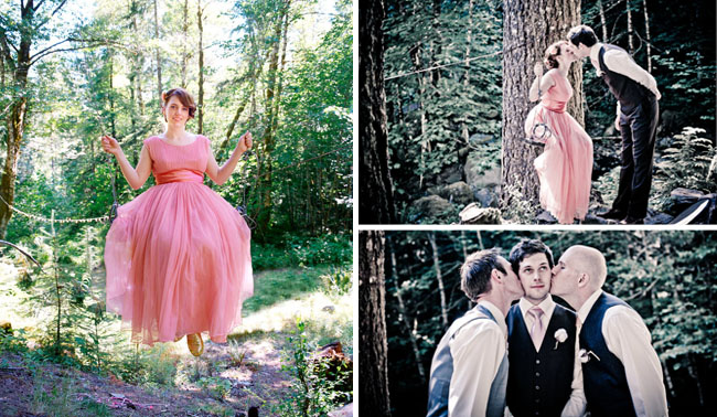 pink wedding dress swing