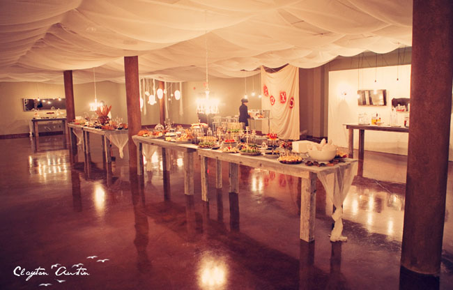 wedding reception barn tables