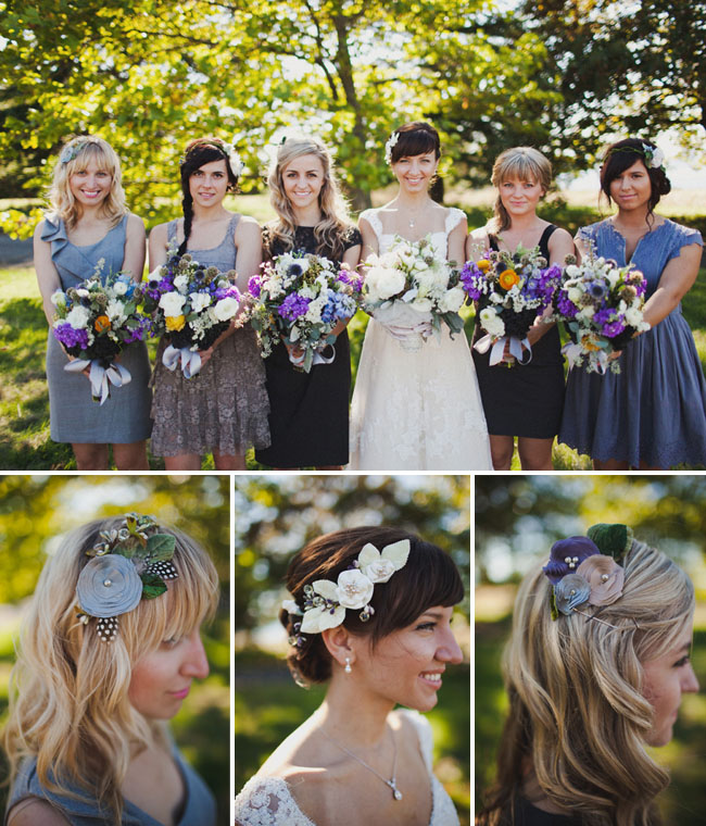 bridal party hairpieces I asked the girls to pick a gray dress they loved