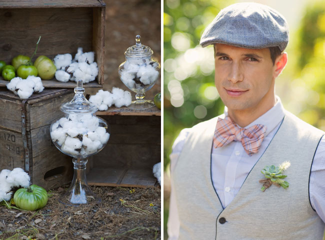 raw cotton wedding bow tie We built a beautiful organic inspired ceremony