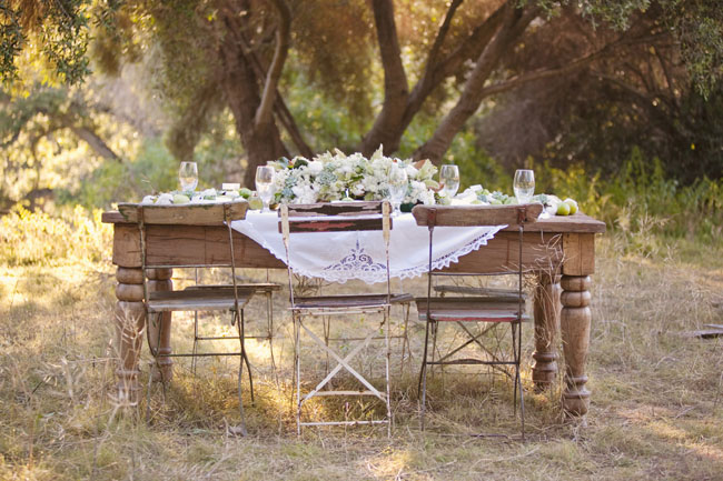 outdoor wedding reception And how pretty is the centerpiece created by