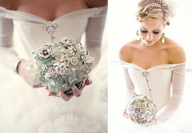 whimsical brooch bouquet 