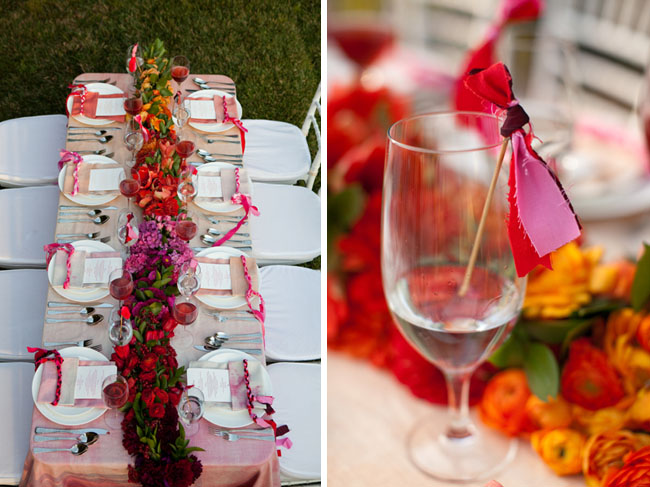 pink wedding reception ideas pink ribbon drink stirrers