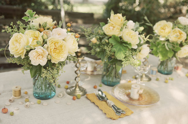 rustic wedding reception The sweetheart table was styled with vintage 