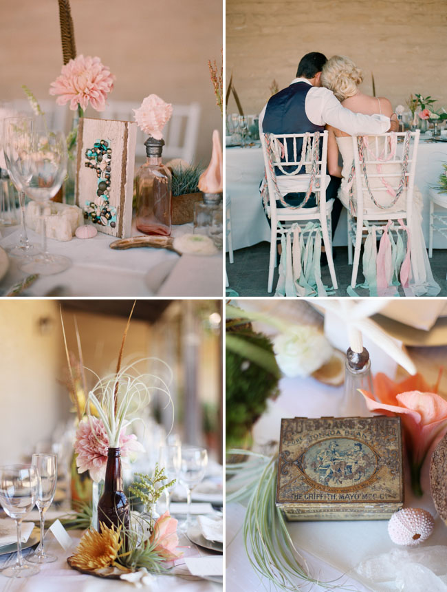 bohemian wedding The bride groom table was wrapped in grasses as in the 