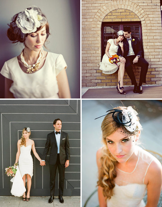 creative wedding veils And those gorgeous hairpieces Love the top piece by
