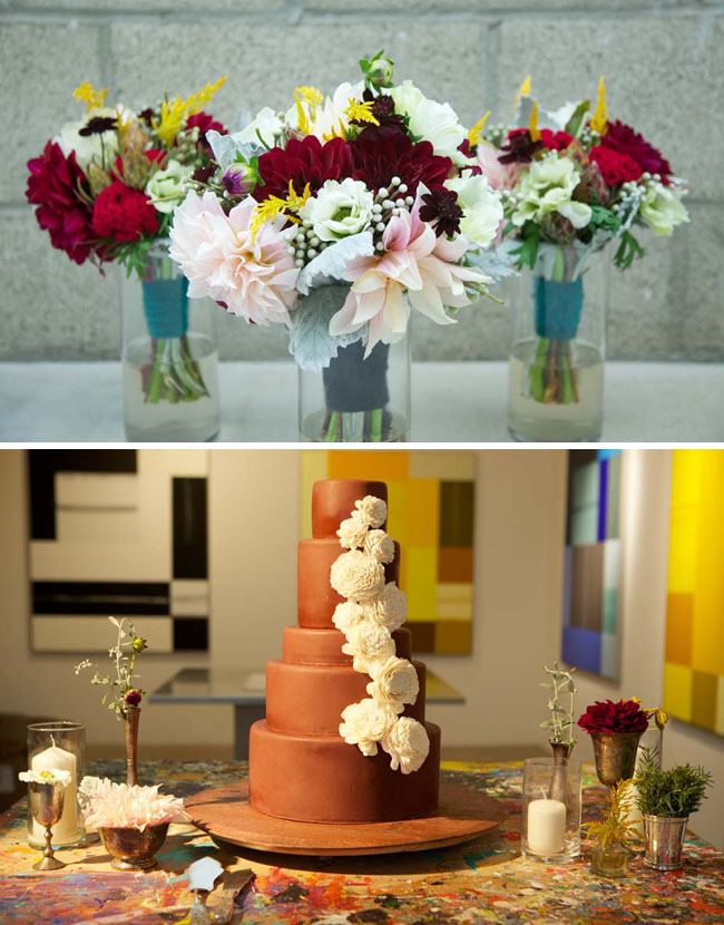 wedding cake with balsa flowers