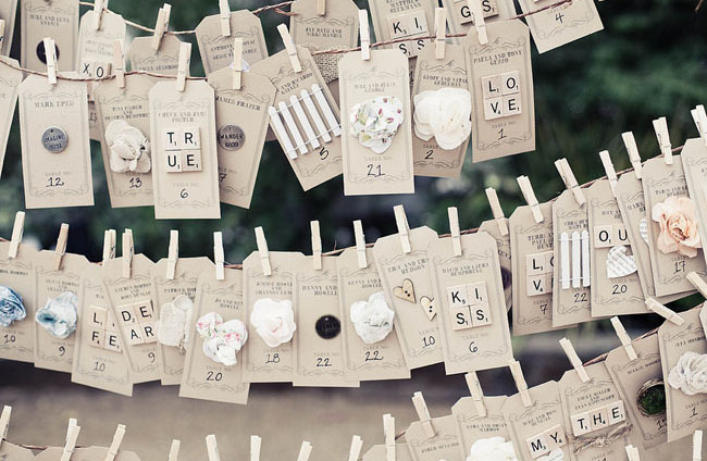 wedding place cards The great attention to details in these name cards from