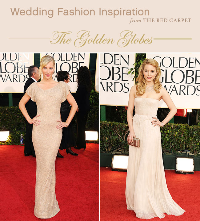 blush wedding dresses Did you watch the Golden Globes last night