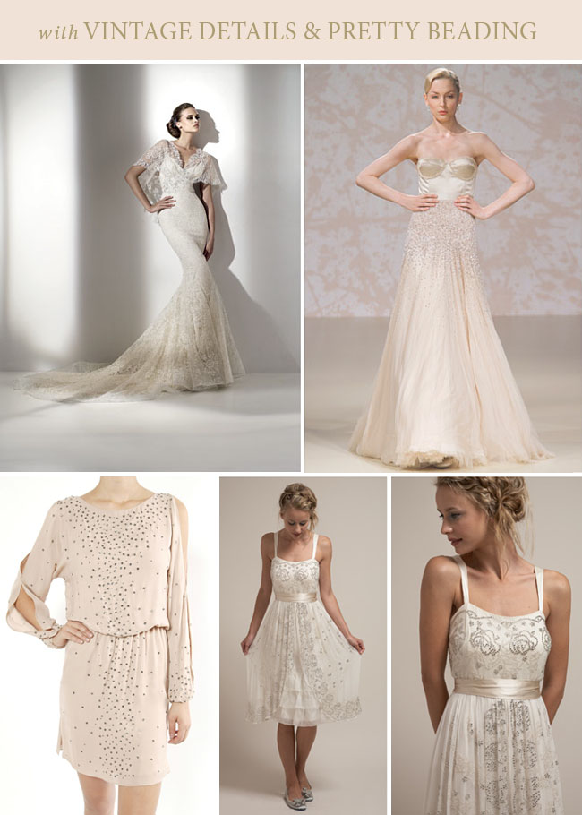 vintage blush wedding dresses Looking to bring some pretty beading and 