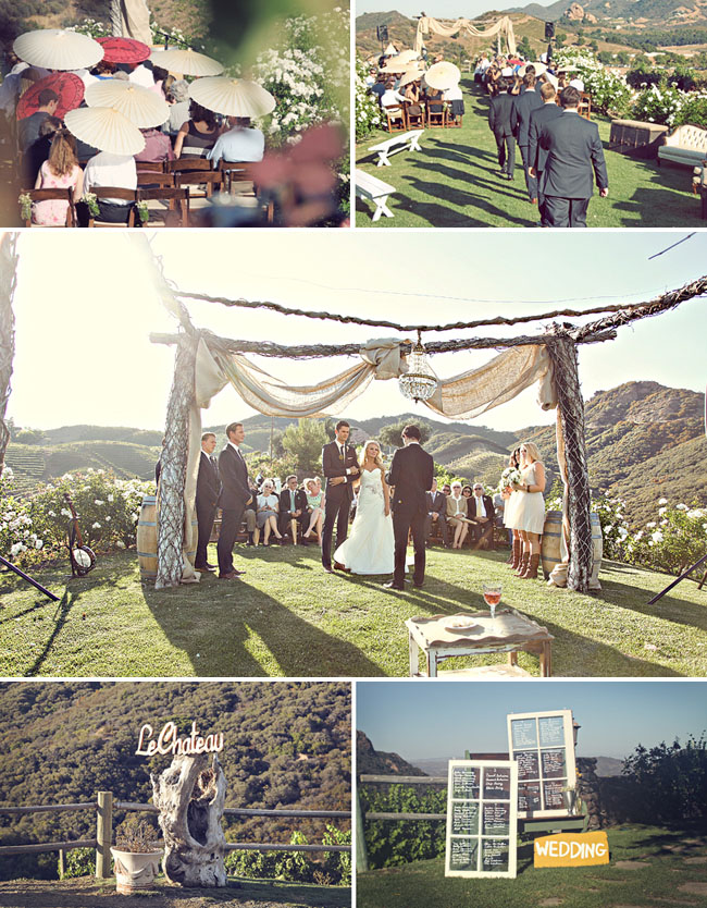 outdoor ceremony on a mountain chandelier outdoors wedding