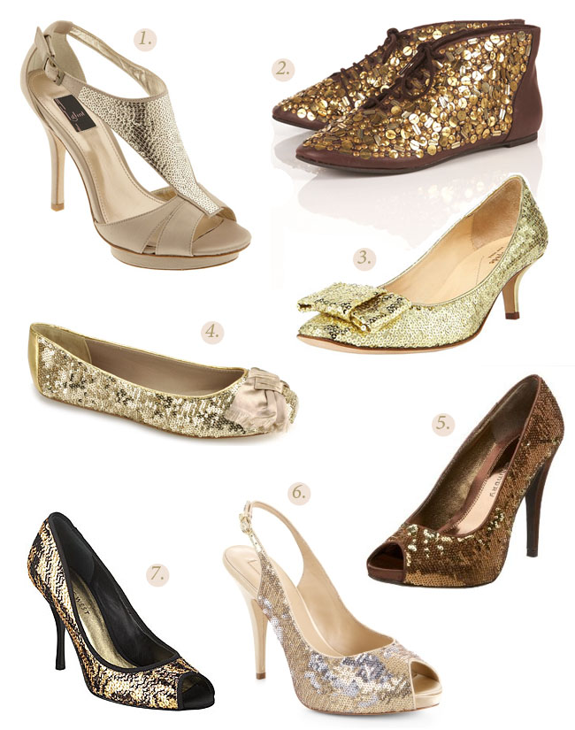 metallic wedding shoes 1 Glint 2 Topshop boots 3 Kate Spade 4