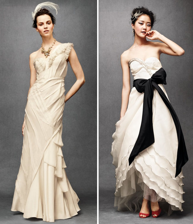 wedding dress with black bow Those two above are my favorite long dresses 