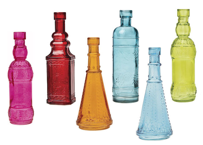colorful glass bottles Hope this helps inspire a few ideas for your day or