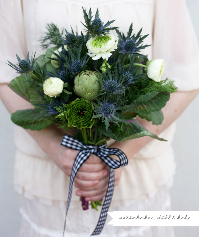 artichoke and kale bouquet