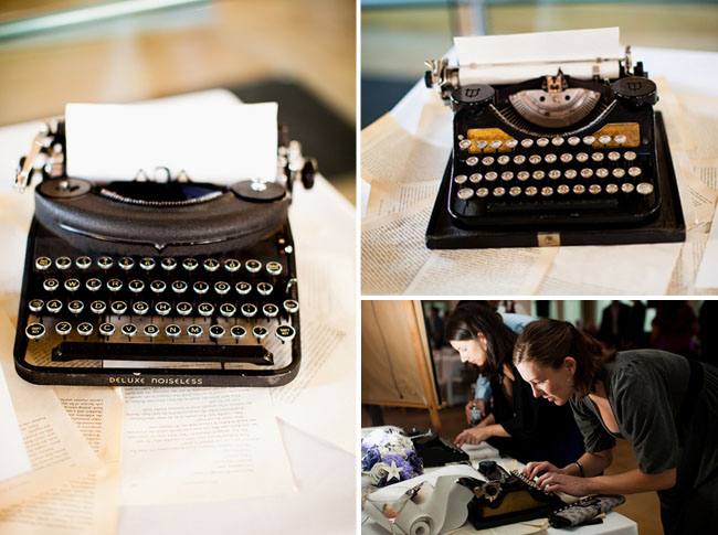 typewriter guestbook wedding couple