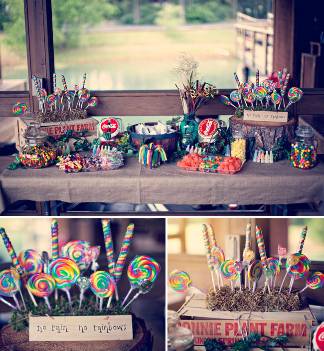 rainbow dessert table