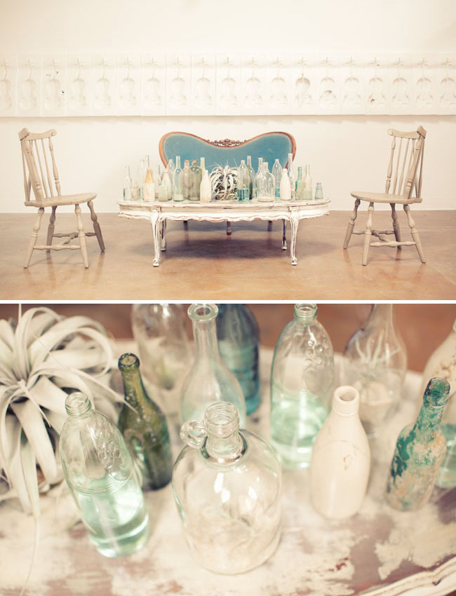 airplant glass bottles wedding decor