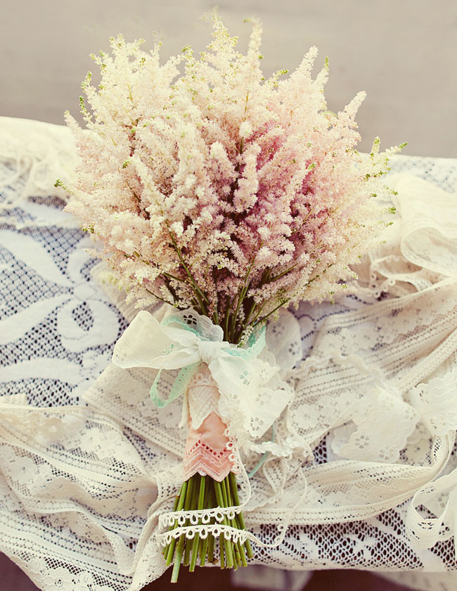 pink wedding bouquet Such a pretty romantic bouquet with light pink astilbe