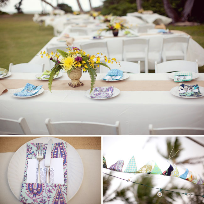 backyard wedding tables for dinner