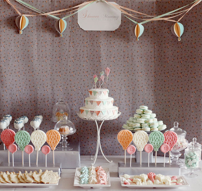 hot air balloon dessert table top table by Sweets Indeed via Amy Atlas 