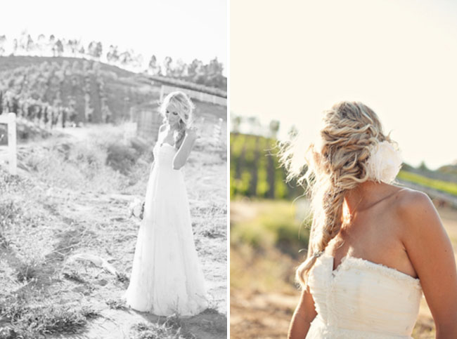 rustic wedding bride in wedding dress Just LOVE Whitney's veil by one of