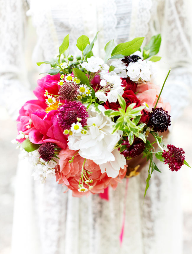 pink white maroon wedding bouquet
