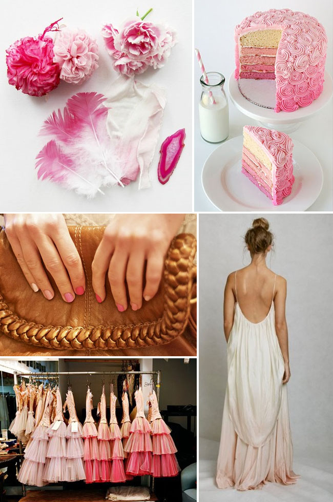 pink ombre wedding ideas photos from simply photo Lela Rose skirt 