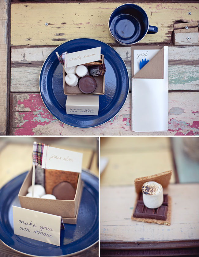 So super cute for a wedding a s'mores kiss and a s'mores cake