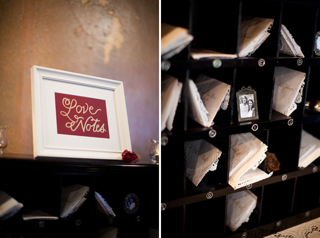 wedding love notes table