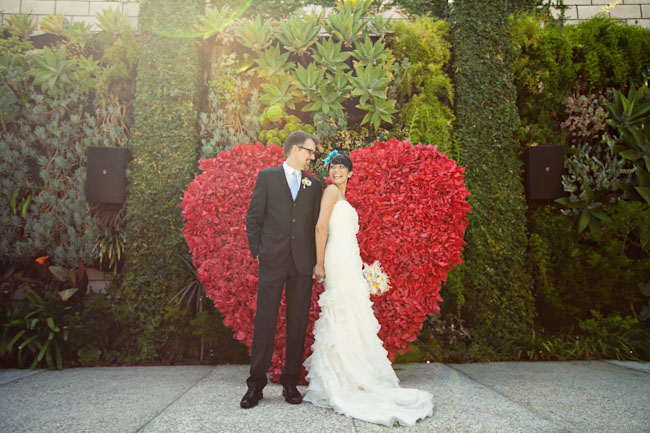  the giant heart Jesi Haack Designs created as the ceremony backdrop