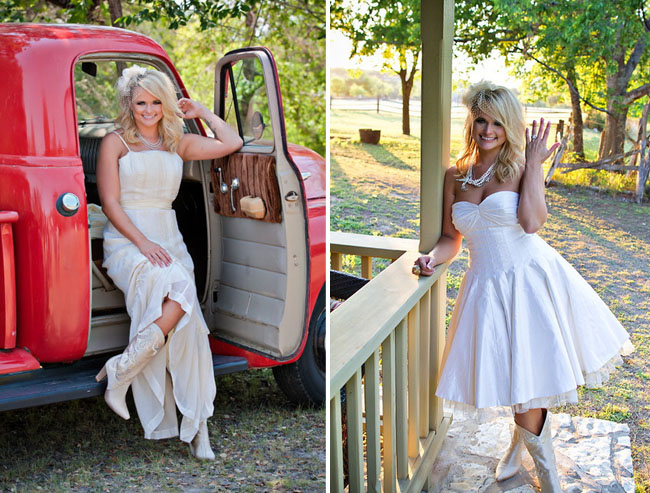 everyone is wearing cowgirl boots How perfect for a country wedding