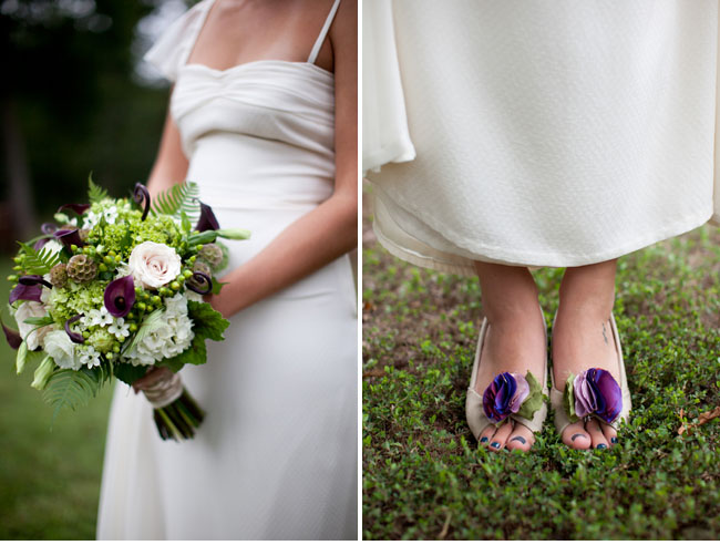 purple shoe clips From Abby The dress from Punk Rock Bride 