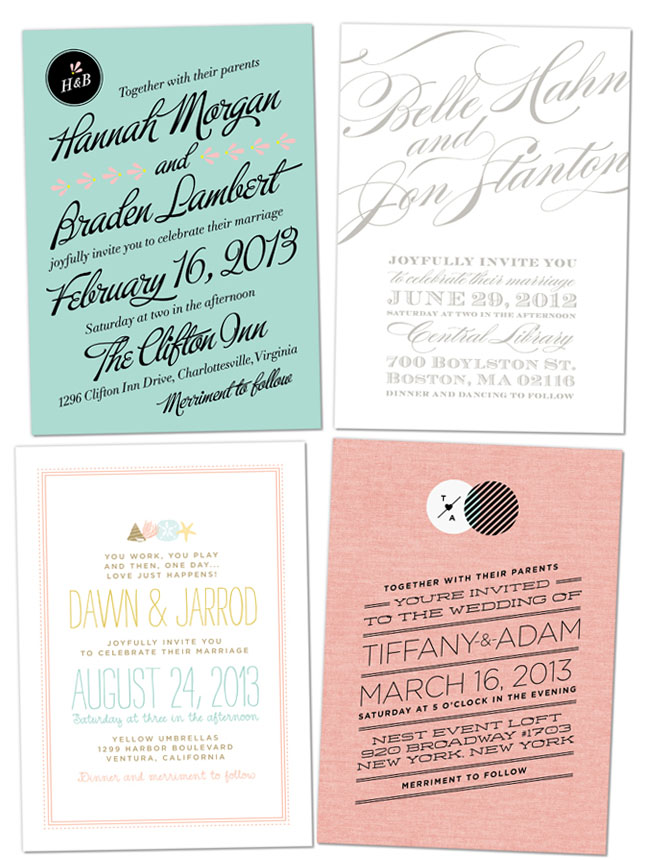 modern and hip wedding invitations They also offer all the paper goods you