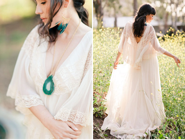 lace bohemian wedding dress Beautiful dress by Miss Tashina and jewelry by 