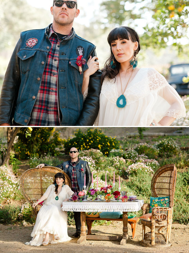groom in flannel and jean jacket