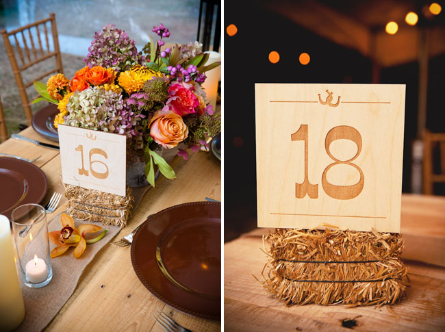 rustic wood table numbers DeAnna Pappas wedding