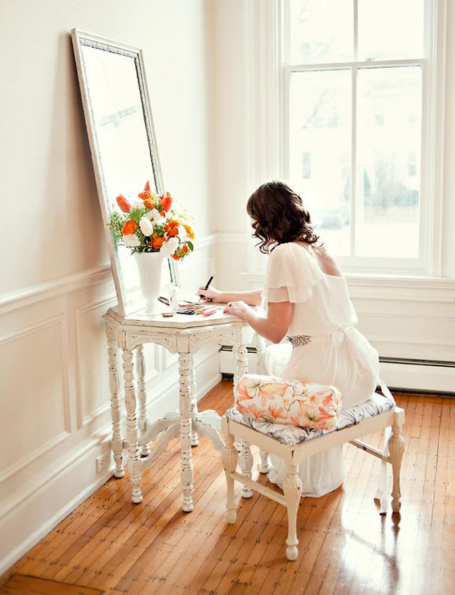 vanity with window light trellis wedding invitation
