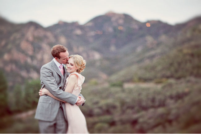 all off with this sweet romantic wedding with a pink wedding dress