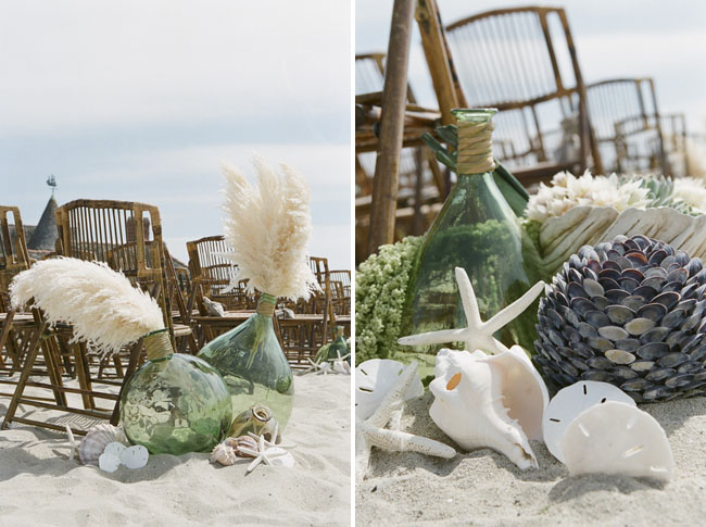 concha decoração do casamento de praia